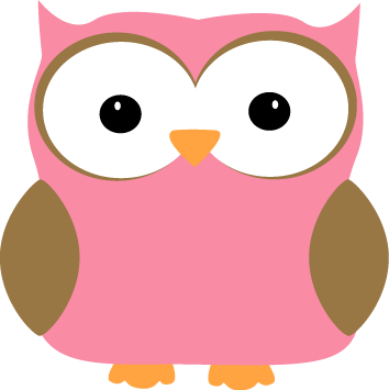 Cute pink owl clipart