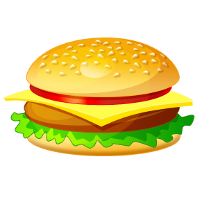 Cute looking burger clipart