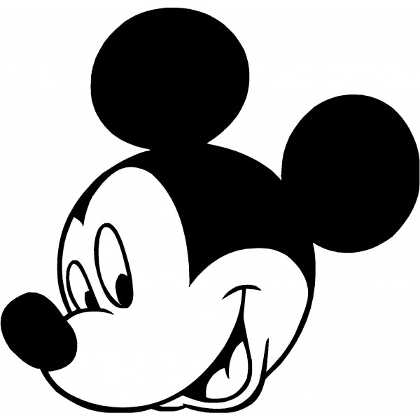 Mickey mouse head clipart black and white