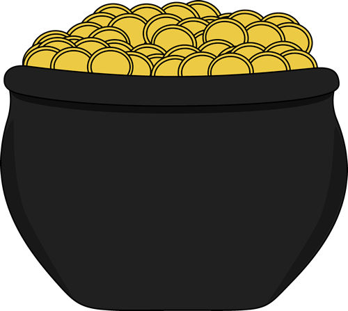 Pot of gold clipart outline