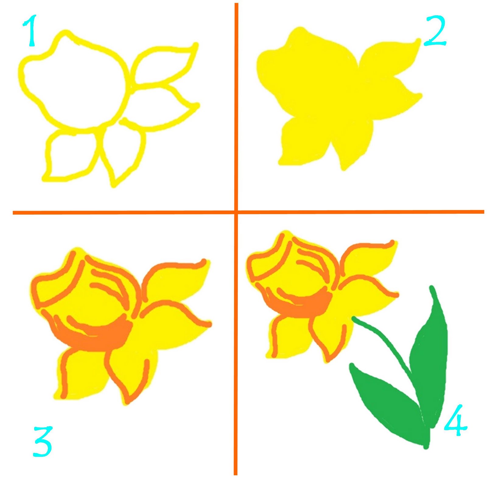 Daffodil Outline | Free Download Clip Art | Free Clip Art | on ...