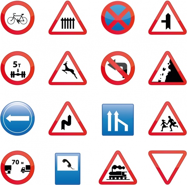 Road signs set Free vector in Adobe Illustrator ai ( .AI ...