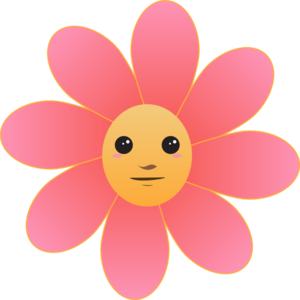 Cute Flower Face clip art - vector clip art online, royalty free ...