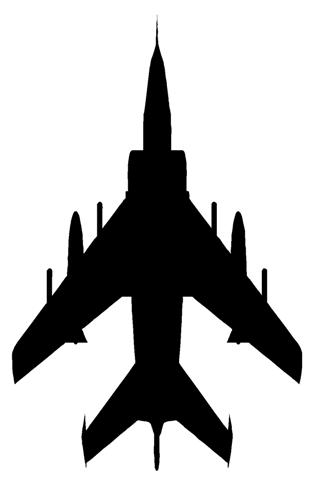 Fighter Jet Silhouette 4 Decal Sticker