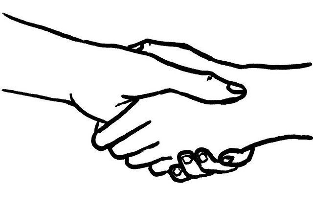 Handshake Outline - ClipArt Best