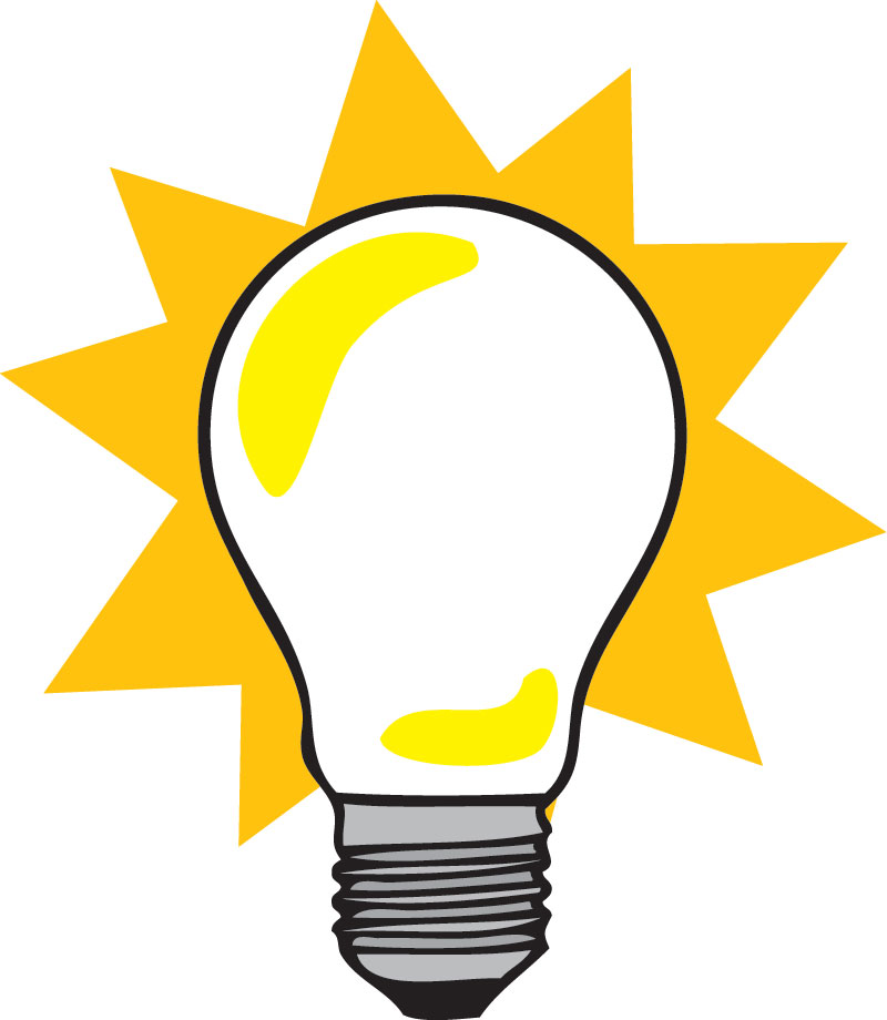 Thinking light bulb clipart