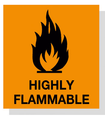 Hazard symbol hazard HIGHLY FLAMMABLE 20mm x 20mm from Fisher ...