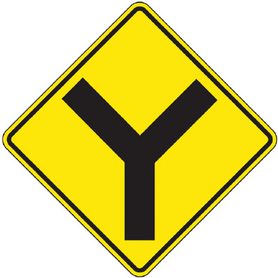 Reflective Warning Signs - Y In The Road (Symbol), Road Signs | Seton