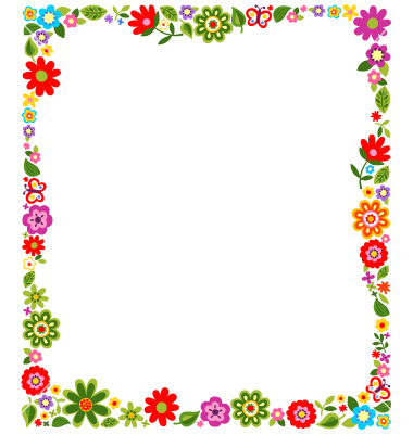 Floral border background template #1091