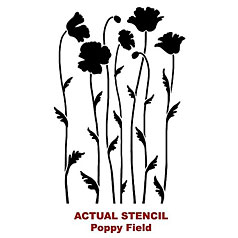 Flower stencil designs. Poppy stencil. Large flower stencils for ...