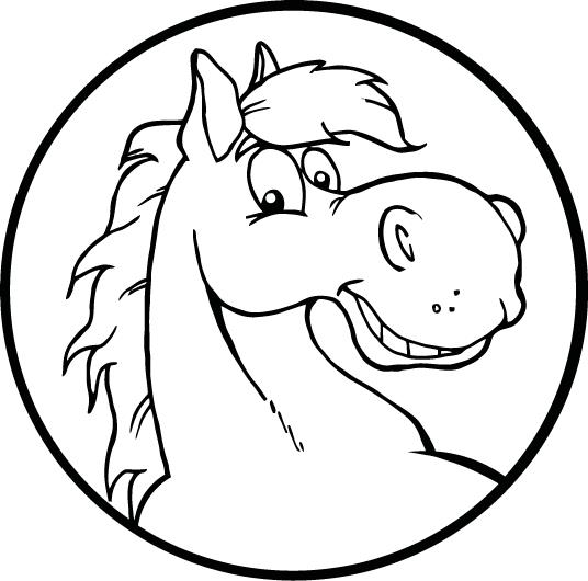 coloring page of a smiley horse face for kids - Coloring Point ...