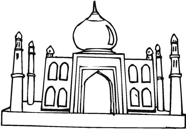 Depiction of Taj Mahal Coloring Page - NetArt