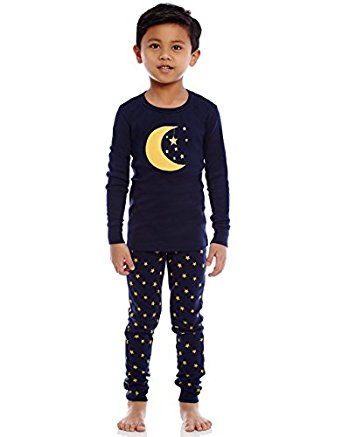 Amazon.com: Leveret Boys Girls "Moon & Stars" 2 Piece Pajama 100 ...