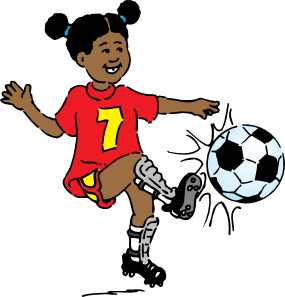 People playing soccer clipart