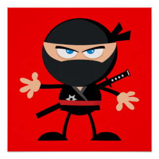 Cartoon Ninja Posters | Zazzle
