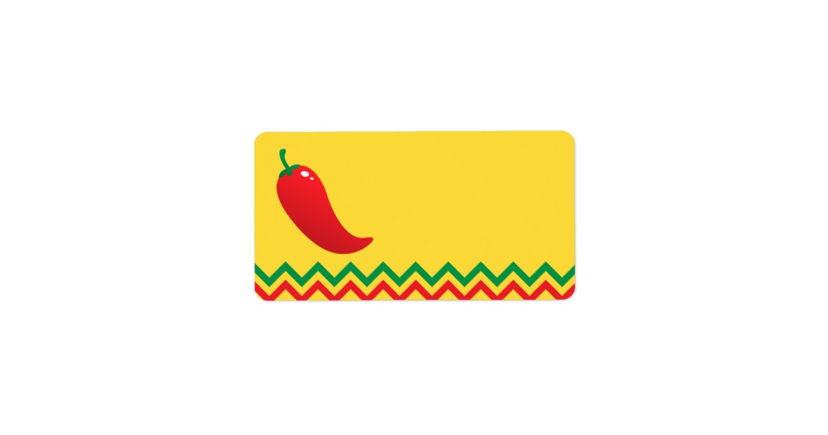 Red chili pepper jalapeno with mexican border label | Zazzle