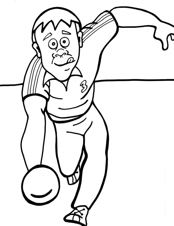 Bowling Coloring Pages for childrens printable for free