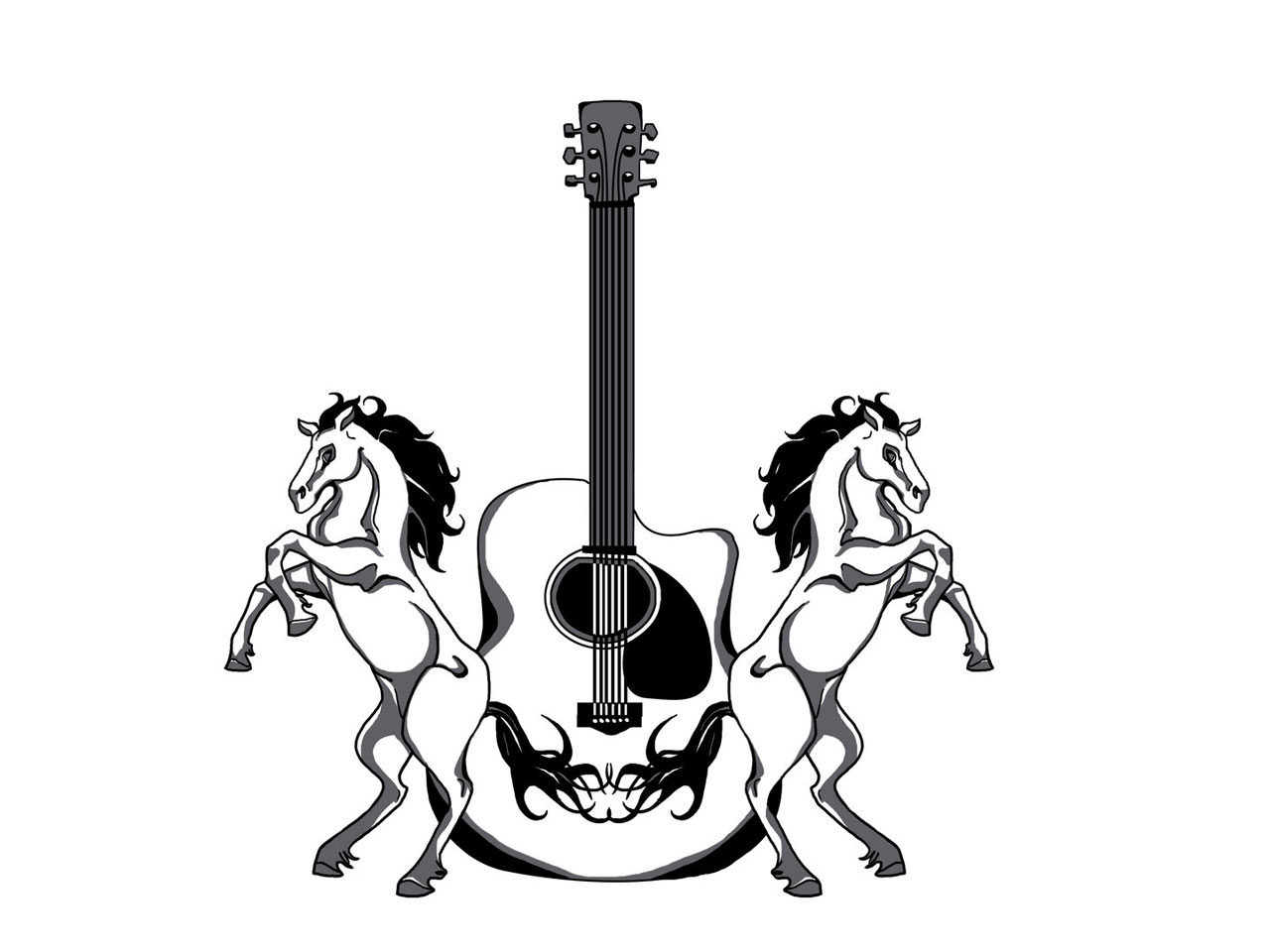 Wallpapers Tattoo Free Designs Horses And Guitar 1280x960
