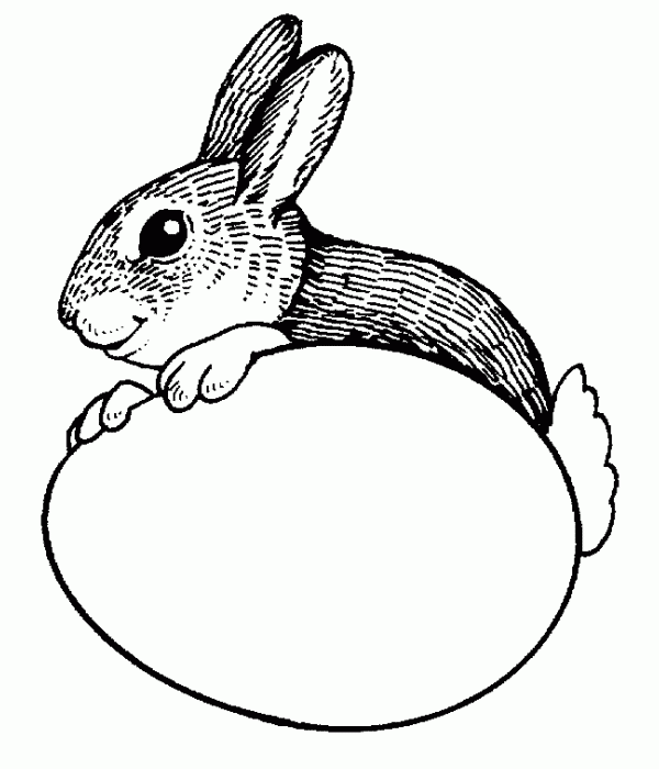 Bunny with Easter egg - Free Printable Coloring Pages