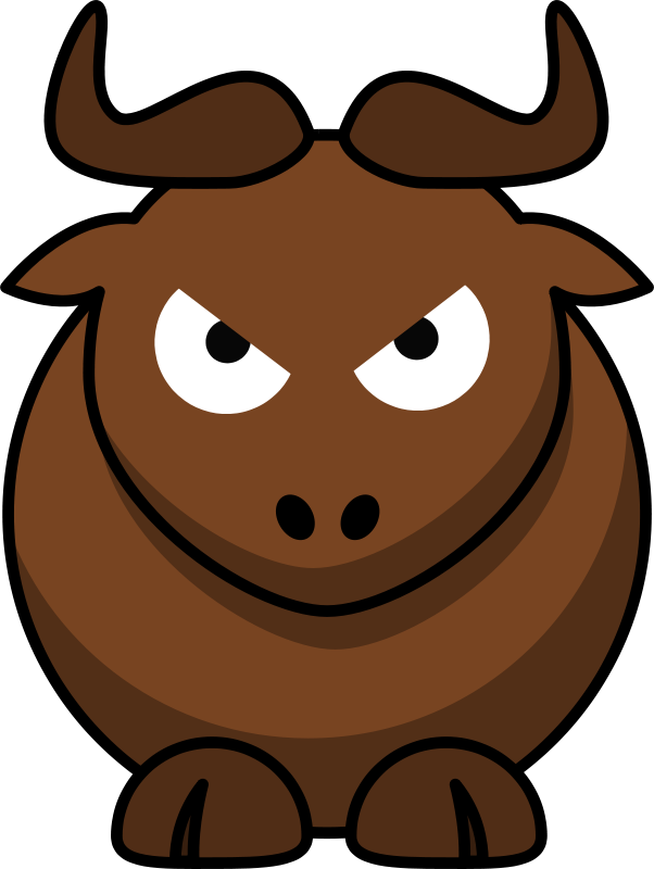 Clipart - Cartoon Gnu Wrath