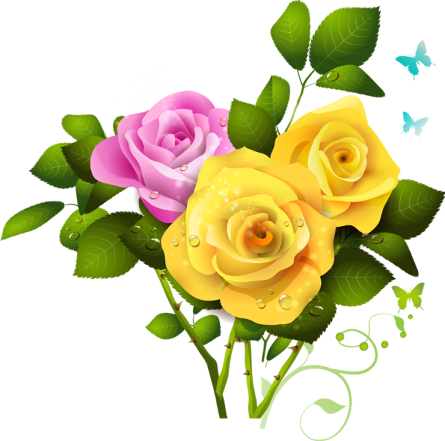Yellow and Pink Rose Bouquet PNG Clipart - ClipArt Best - ClipArt Best