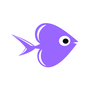 Heart Clipart - Purple Fish Swimming with White Background ...