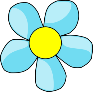 Turquoise Blue Flower With Yellow Center clip art - vector clip ...