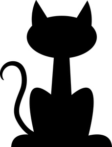 Cat Clipart Image - Silhouette of kitty cat sitting upright ...