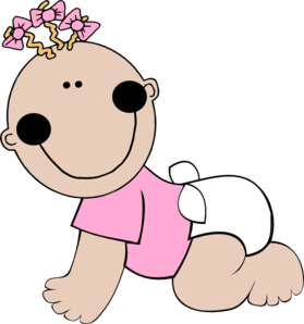 Baby Girl Crawling With Pink Shirt clip art - vector clip art ...