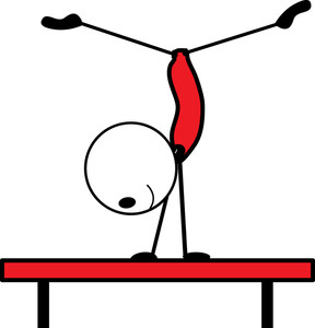 Gymnastics Clipart Image - clip art illustration of a female stick ...