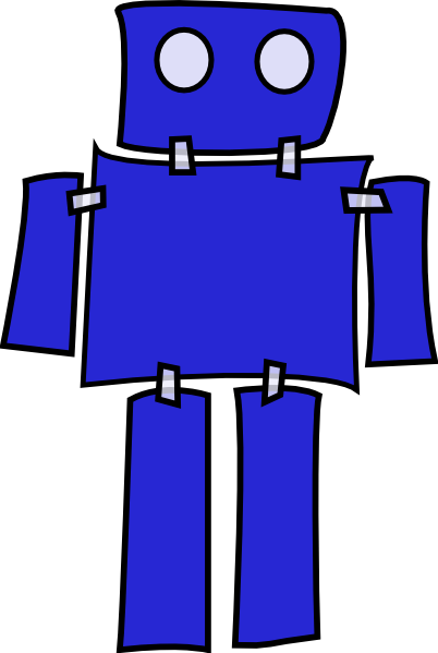 Blue Robot clip art - vector clip art online, royalty free ...