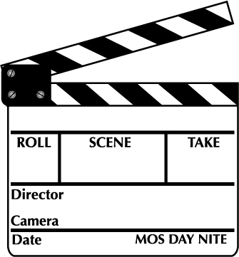 3d Movie Clapper Royalty Free Clipart Picture