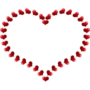 Red Heart Shaped Border with Little Hearts clipart, cliparts of ...