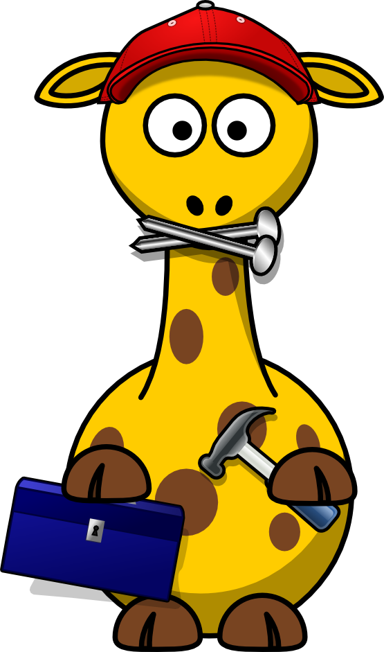 Clip Art: Giraffe Handwerker clipartist.net SVG