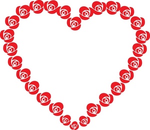 Hearts Clipart Image - Heart Shape Made out of Red Roses