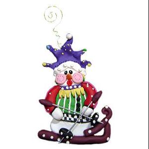 Skiing Snowman Pop Art Christmas Ornament by Artist Linda Jacque ...