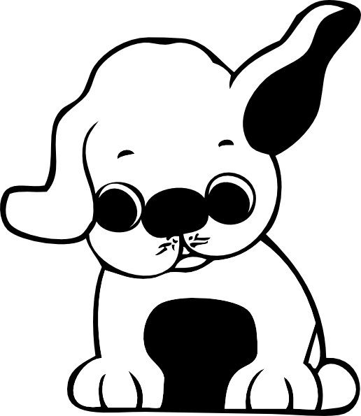 Clip Art Black And White Puppy Clipart