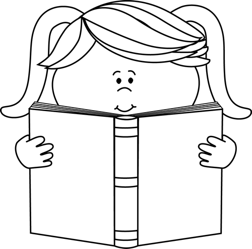 Cute book clipart black and white