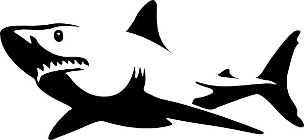 great white shark stencil | Blue.shark clip art - vector clip art ...