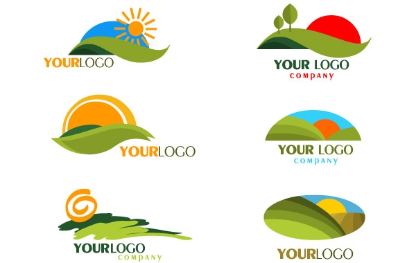 Green and Sunny Landscapes Logo Design | By Logos8.com