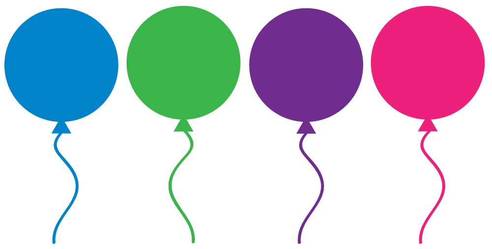 Single birthday balloons clipart