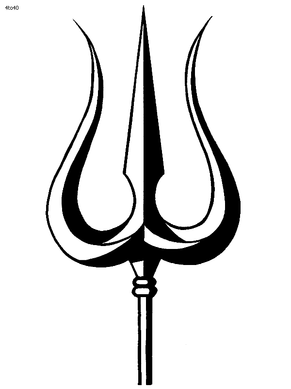 Om trishul clipart black and white