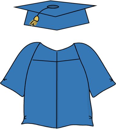 Coloring, Graduation and Gowns