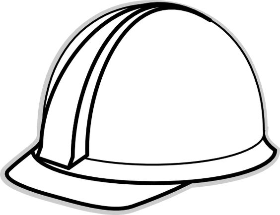 Hard hat clipart black and white