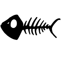 Fish Bones Mini Decal