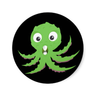 Funny Sea Monster Stickers, Funny Sea Monster Sticker Designs