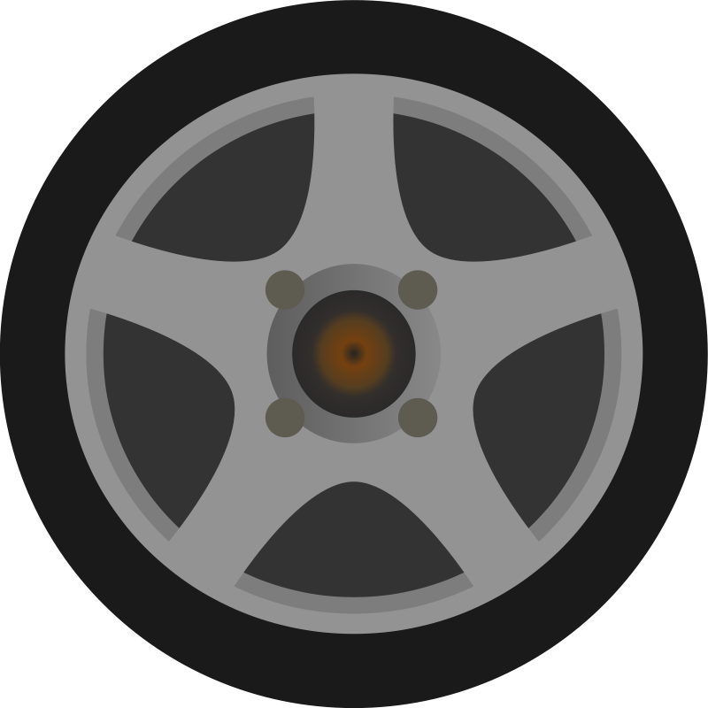 Clipart - Simple Car Wheel/Tire Side View