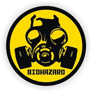 Bio-Hazard Gas Mask Symbol Hard Hat Sticker / Helmet Label Decal ...