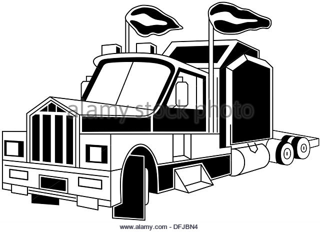 Semi Trailer Black and White Stock Photos & Images - Alamy