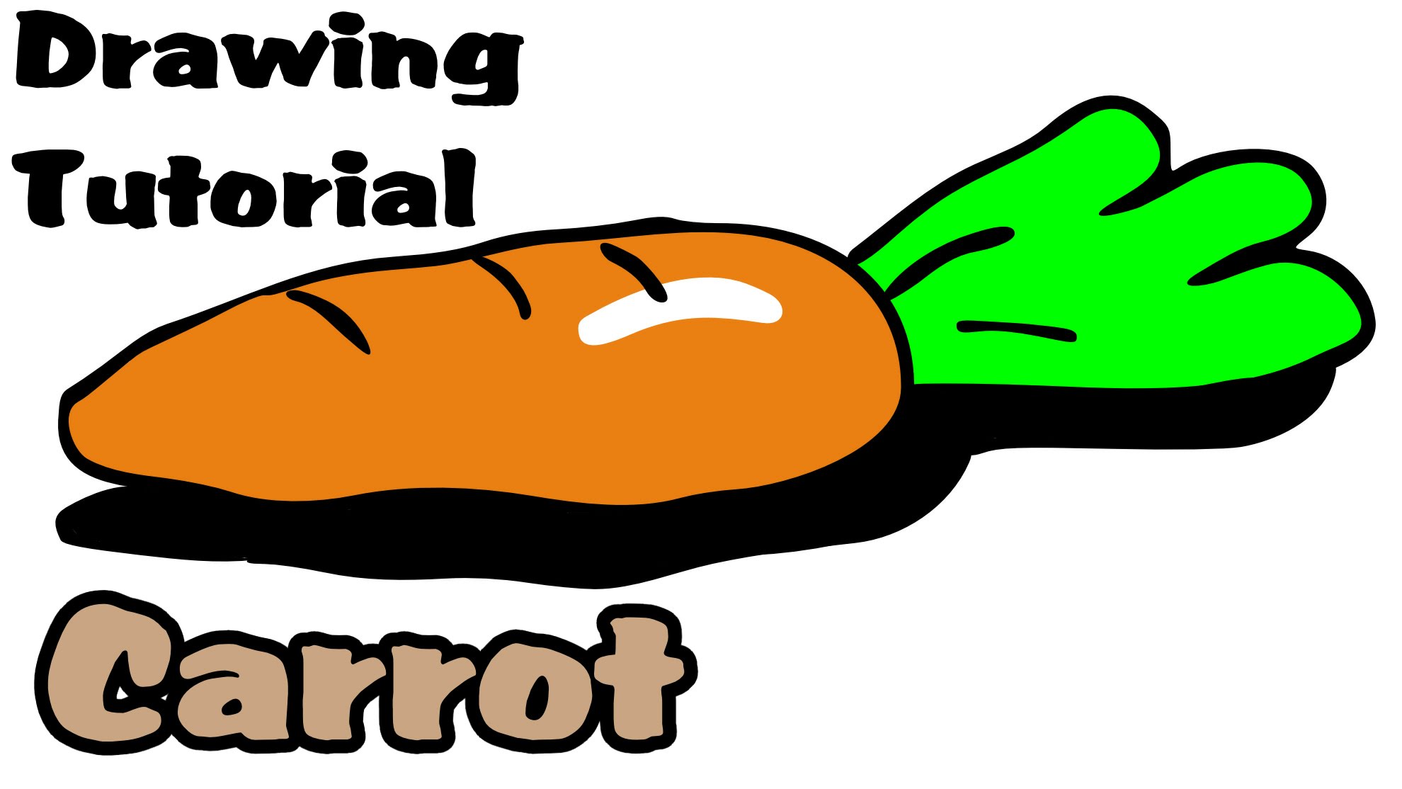 Drawing Tutorial - How to Draw a Carrot step by step Easy for kids ...